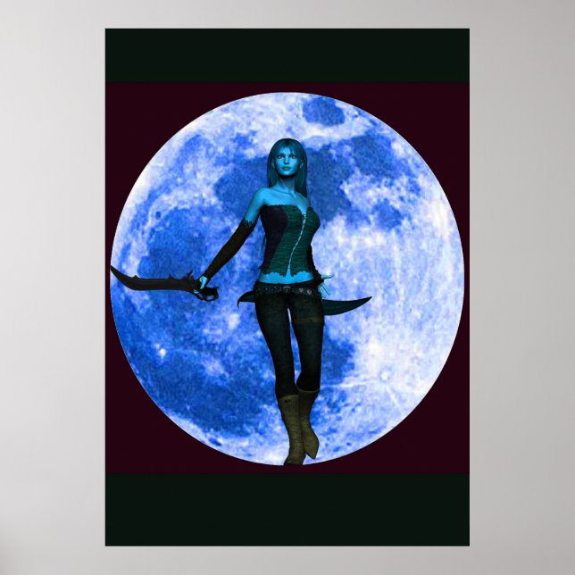 Póster Guerrero de la Luna Azul (Frente)