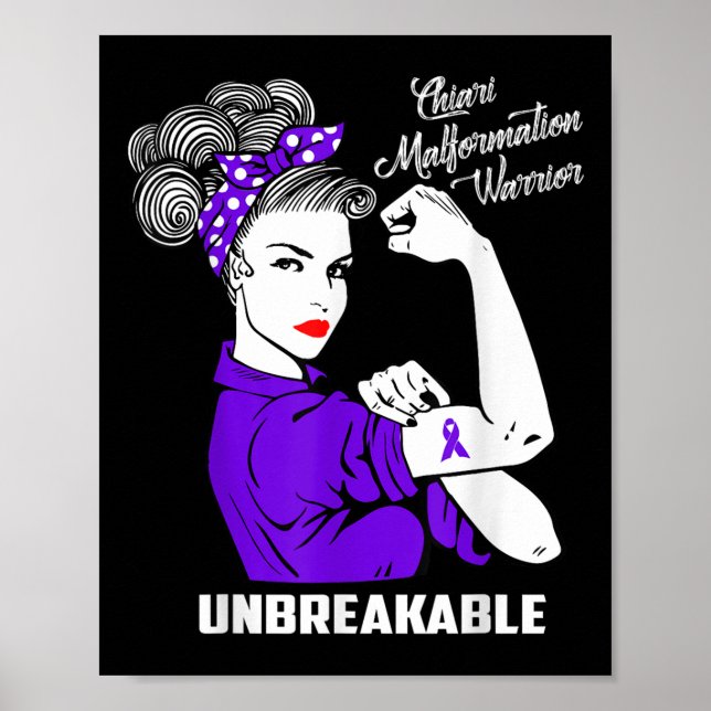 Póster Guerrero de la malformación de Chiari, inquebranta (Frente)