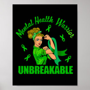Póster Guerrero de la salud Inquebrantable Conciencia Fue