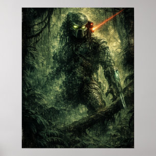 Póster Guerrero de la selva cazador de alienígenas de cie