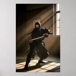 Póster Guerrero de la sombra ninja japonés
