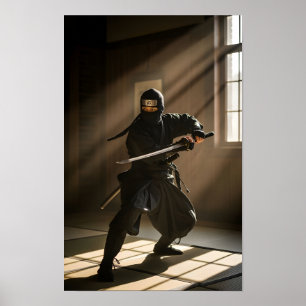 Póster Guerrero de la sombra ninja japonés