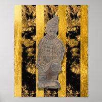 Guerrero de la Terracota Asiática China Muro Negro
