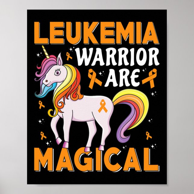 Póster Guerrero de leucemia: conciencia de leucemia mágic (Frente)