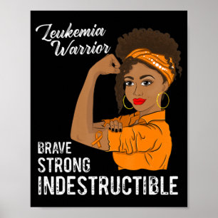Póster Guerrero de leucemia indestructible superviviente