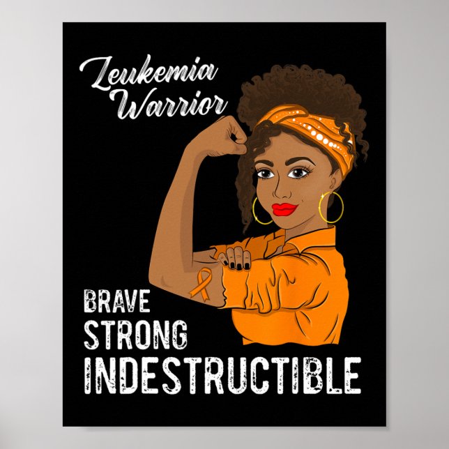 Póster Guerrero de leucemia sobreviviente indestructible  (Frente)