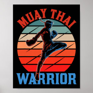 Póster Guerrero de Muay Thai Artes Marciales Pasatiempo B