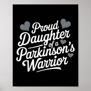 Póster Guerrero de Parkinsons Orgulloso Apoyo a la Hija
