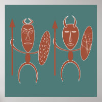 guerrero de tribu abstracta de áfrica