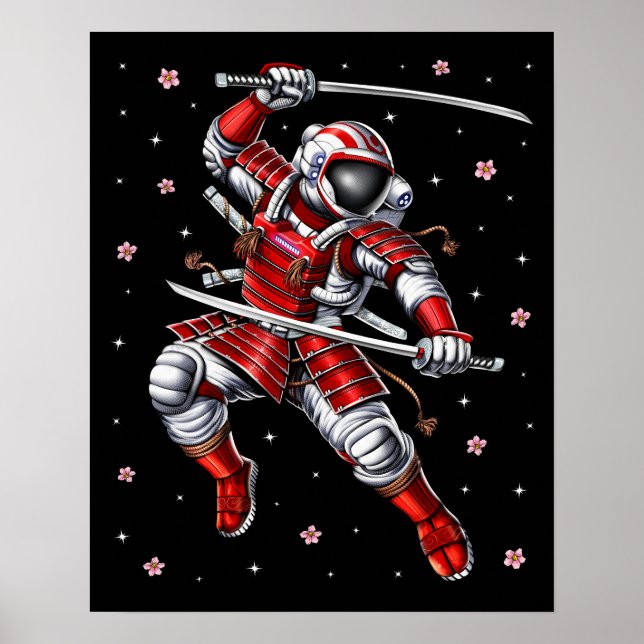 Póster Guerrero del Astronauta Samurai (Frente)