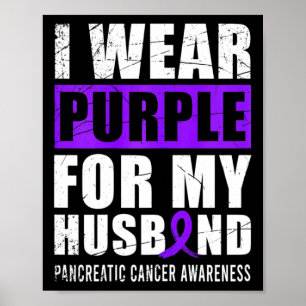 Póster Guerrero del cáncer Cinta púrpura Cáncer Pancreáti