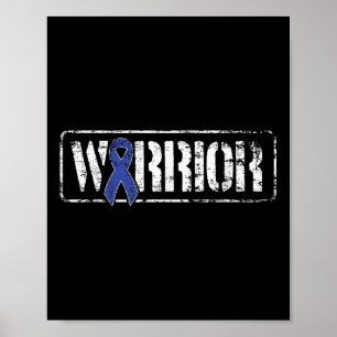 Póster Guerrero del cáncer colorrectal - Ejército azul os