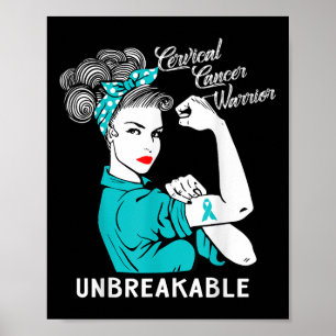 Póster Guerrero del cáncer de cuello uterino: regalo inqu