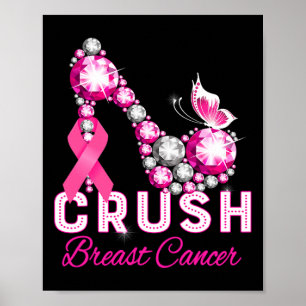 Póster guerrero del cáncer de mama aplastante apoya el cá