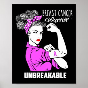 Póster Guerrero del cáncer de mama o regalo inquebrantabl