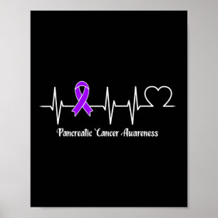 Póster Guerrero del cáncer de páncreas de latido cardíaco