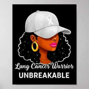 Póster Guerrero del cáncer de pulmón Mujeres negras inque