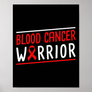 Póster Guerrero del cáncer de sangre cinta roja