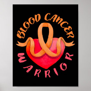 Póster Guerrero del cáncer de sangre Linfoma Leucemia Con
