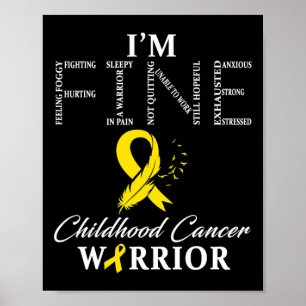 Póster Guerrero del cáncer infantil estoy bien