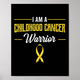 Póster Guerrero del cáncer infantil Pediatras Conciencia