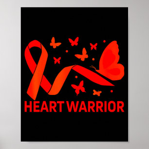 Póster Guerrero del Corazón Listón Rojo Conciencia de la