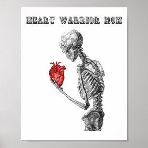 Póster Guerrero del Corazón Mamá Esqueleto Enfermedad del