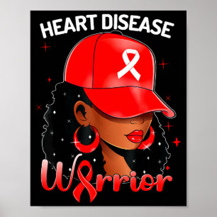 Póster Guerrero del Corazón Mujer Negra Roja Conciencia d