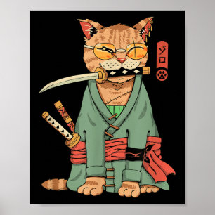 Póster Guerrero del gato de Zoro