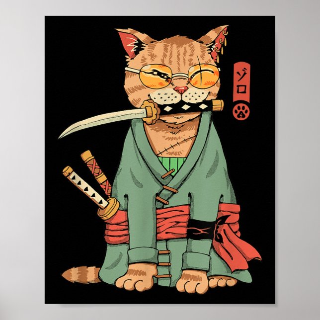 Póster Guerrero del gato de Zoro (Frente)