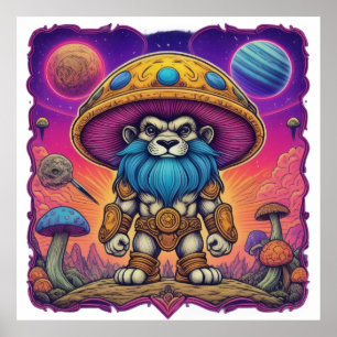 Póster Guerrero del león cósmico