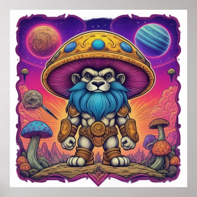 Póster Guerrero del león cósmico (Frente)