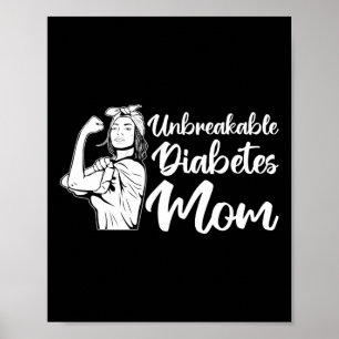 Póster Guerrero del T1d inquebrantable para la diabetes d