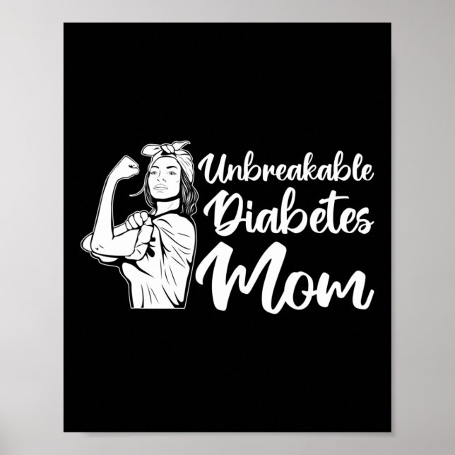 Póster Guerrero del T1D inquebrantable para la diabetes d (Frente)