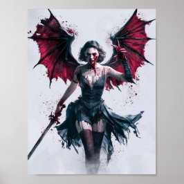 Póster Guerrero del vampiro sexy y sangriento