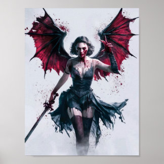 Póster Guerrero del vampiro sexy y sangriento