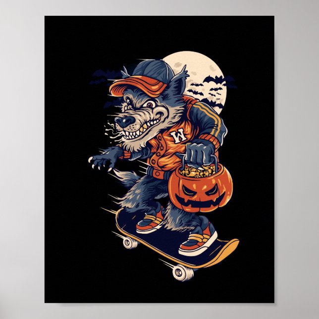 Póster guerrero en halloween (Frente)