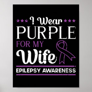 Póster Guerrero epiléptico y epilepsia de cinta morada en