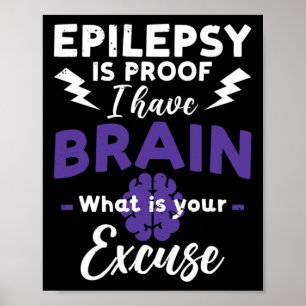 Póster Guerrero epiléptico y epilepsia de cinta morada en