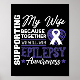 Póster Guerrero epiléptico y epilepsia de cinta morada en