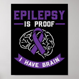 Póster Guerrero epiléptico y epilepsia de cinta morada en