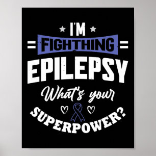 Póster Guerrero epiléptico y epilepsia de cinta morada en