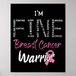 Póster Guerrero Fino del Cáncer de Seno Cinta Rosa Cáncer