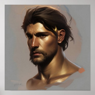 Póster Guerrero griego