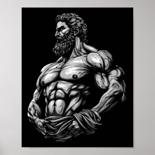 Póster Guerrero Griego Culturismo Gimnasio Músculos Fitne
