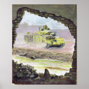 Póster Guerrero Iraq del desierto