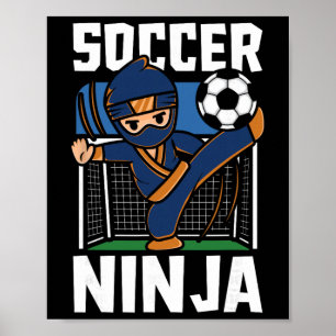 Póster Guerrero jugador de fútbol Ninja divertido amante 