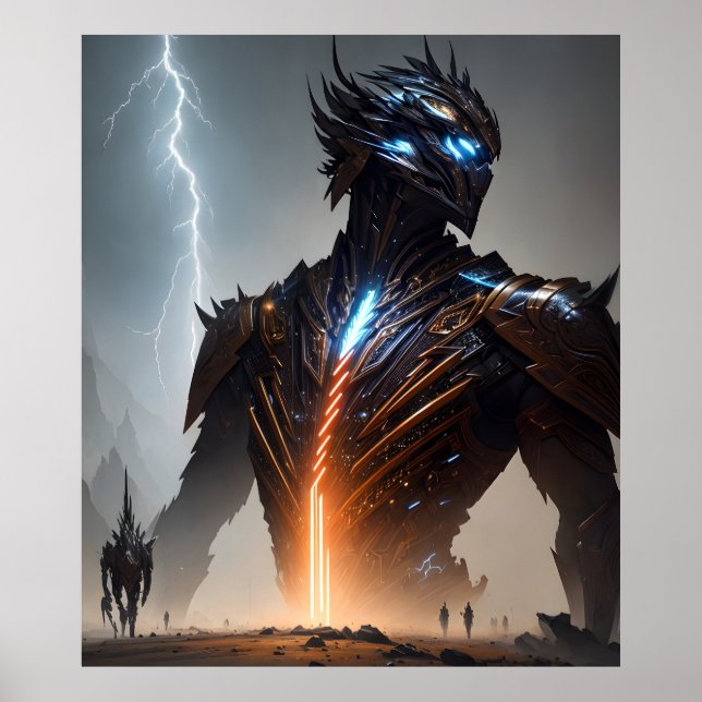 Póster Guerrero Lightning Cyborg (Frente)