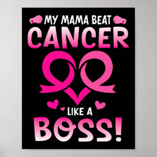 Póster Guerrero Mi Mamá Golpea El Cáncer De Mama Como Una