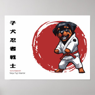 Póster Guerrero Ninja Cachorro